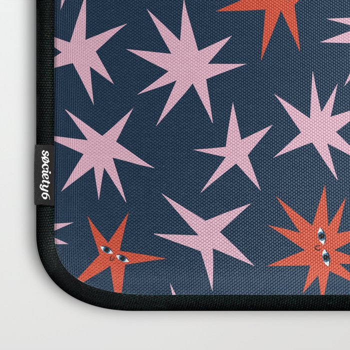 Pink Stars Pattern Laptop Sleeve Gallery Image 3