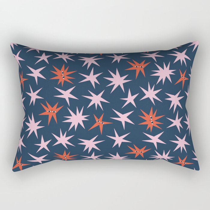 Pink Stars Pattern Rectangular Pillow Gallery Image 1
