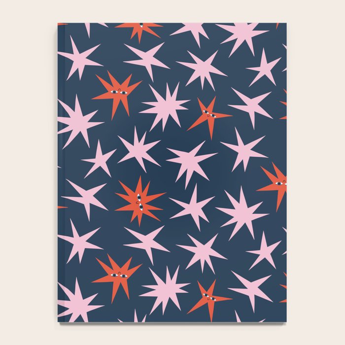 Pink Stars Pattern Notebook Gallery Image 4