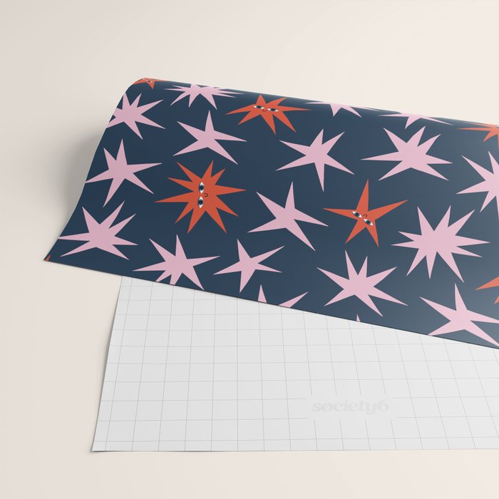 Pink Stars Pattern Wrapping Paper Gallery Image 2
