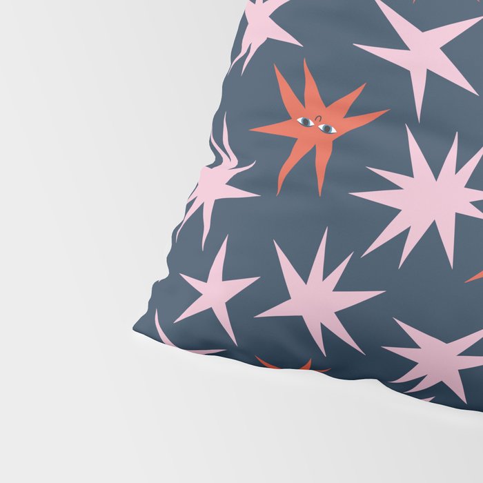 Pink Stars Pattern Pillow Sham Gallery Image 4