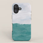 Out to Sea - Aqua Turquoise Mint Waves Horizon Abstract Nature Ocean Painting Art Print Wall Decor  iPhone Case Gallery Image 1