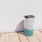 Out to Sea - Aqua Turquoise Mint Waves Horizon Abstract Nature Ocean Painting Art Print Wall Decor  Travel Mug Gallery Image 4