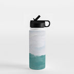 Out to Sea - Aqua Turquoise Mint Waves Horizon Abstract Nature Ocean Painting Art Print Wall Decor  Water Bottle Gallery Image 1