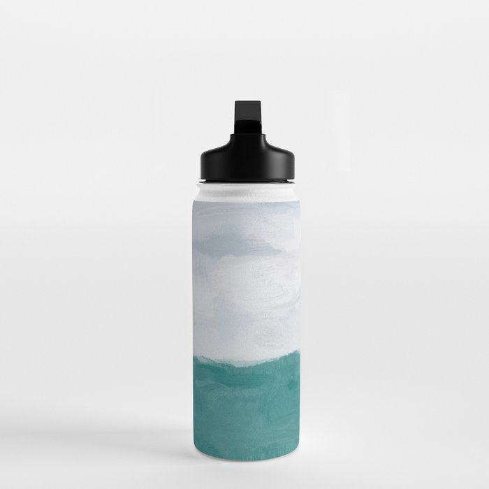 Out to Sea - Aqua Turquoise Mint Waves Horizon Abstract Nature Ocean Painting Art Print Wall Decor  Water Bottle Gallery Image 3