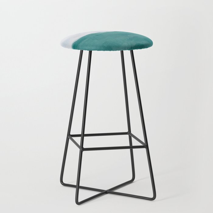 Out to Sea - Aqua Turquoise Mint Waves Horizon Abstract Nature Ocean Painting Art Print Wall Decor  Stool Gallery Image 1