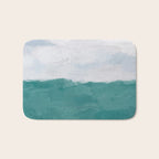 Out to Sea - Aqua Turquoise Mint Waves Horizon Abstract Nature Ocean Painting Art Print Wall Decor  Bath Mat Gallery Image 1