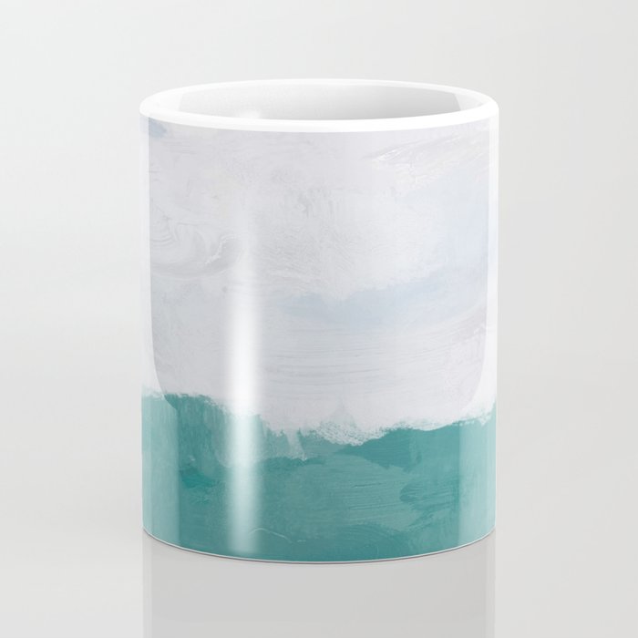 Out to Sea - Aqua Turquoise Mint Waves Horizon Abstract Nature Ocean Painting Art Print Wall Decor  Coffee Mug Gallery Image 4