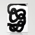 Knots Black & White Minimalist Ink Tribal Mid Century Pattern Dark Painting Pattern Stationery Card Gallery Image 2