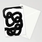 Knots Black & White Minimalist Ink Tribal Mid Century Pattern Dark Painting Pattern Stationery Card Gallery Image 2