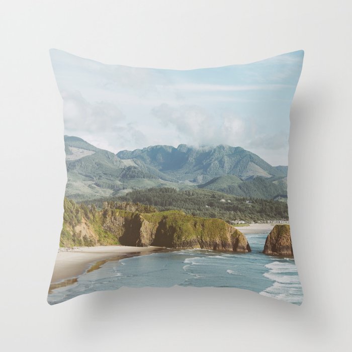 Oregon Sea Stacks Throw Pillow Gallery Image 6