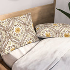 Golden Daisy Swirl Pillow Sham Gallery Image 2