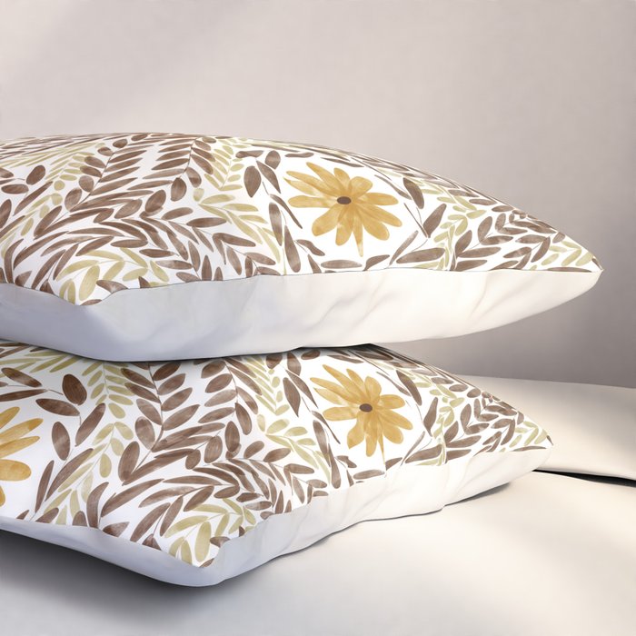 Golden Daisy Swirl Pillow Sham Gallery Image 3