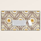 Golden Daisy Swirl Desk Mat Gallery Image 1