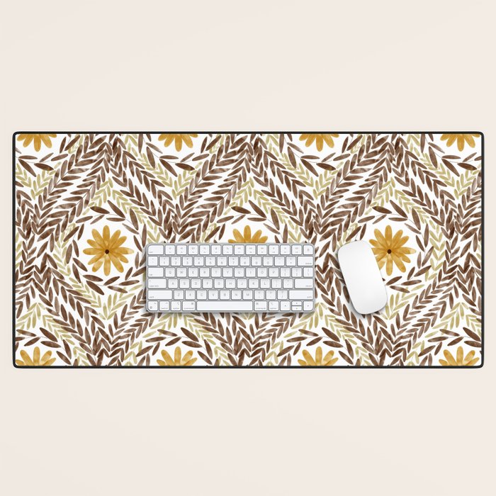 Golden Daisy Swirl Desk Mat Gallery Image 1
