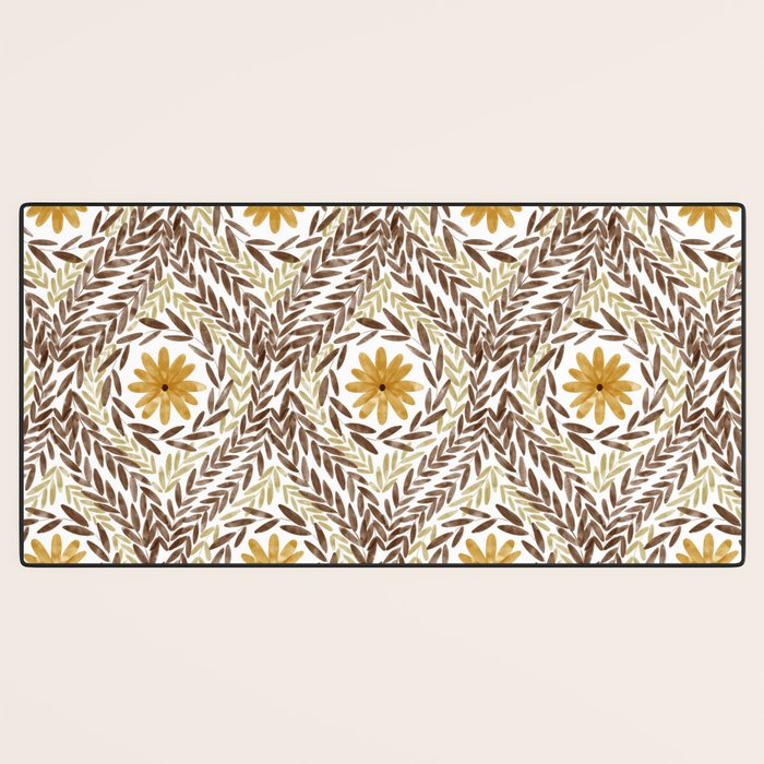 Golden Daisy Swirl Desk Mat Gallery Image 3