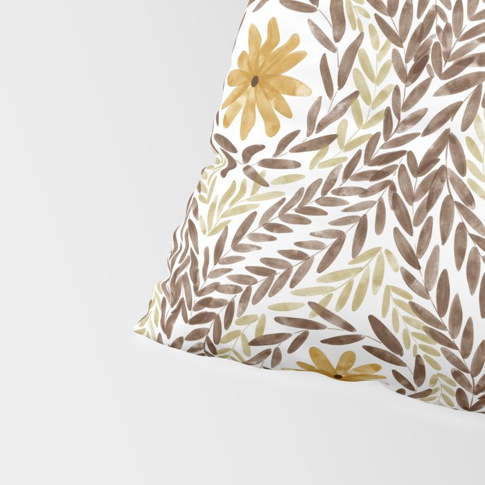 Golden Daisy Swirl Pillow Sham Gallery Image 4