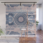 Ancient Pattern (pink & navy) Wall Mural Gallery Image 1