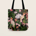 Vintage & Shabby Chic - Botanical Tropical Night Pattern  Tote Bag Gallery Image 1