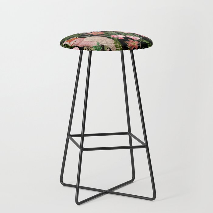 Vintage & Shabby Chic - Botanical Tropical Night Pattern  Stool Gallery Image 1