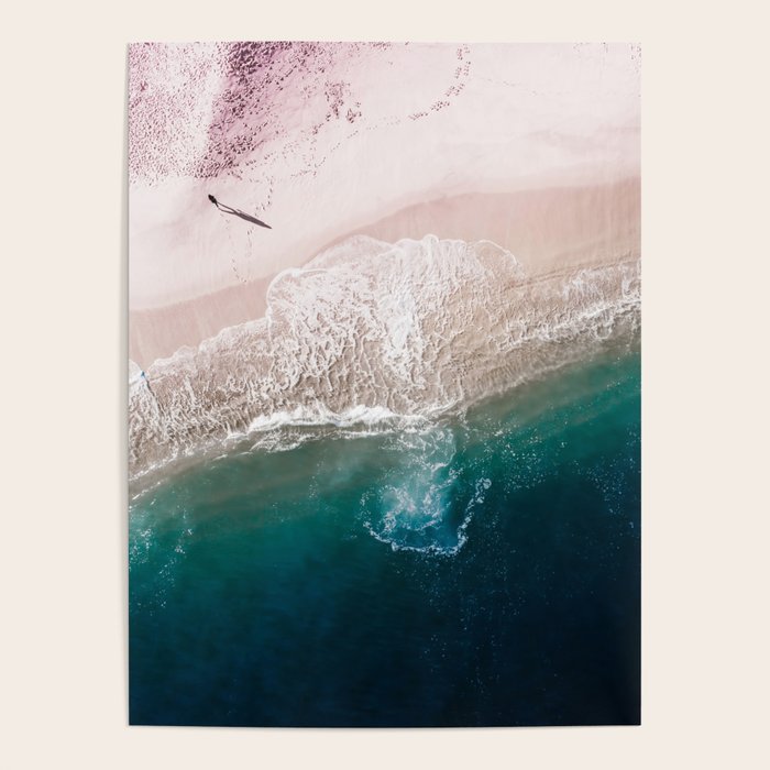 Ocean Walk V - Aerial Beach photography by Ingrid Beddoes Poster Gallery Image 1
