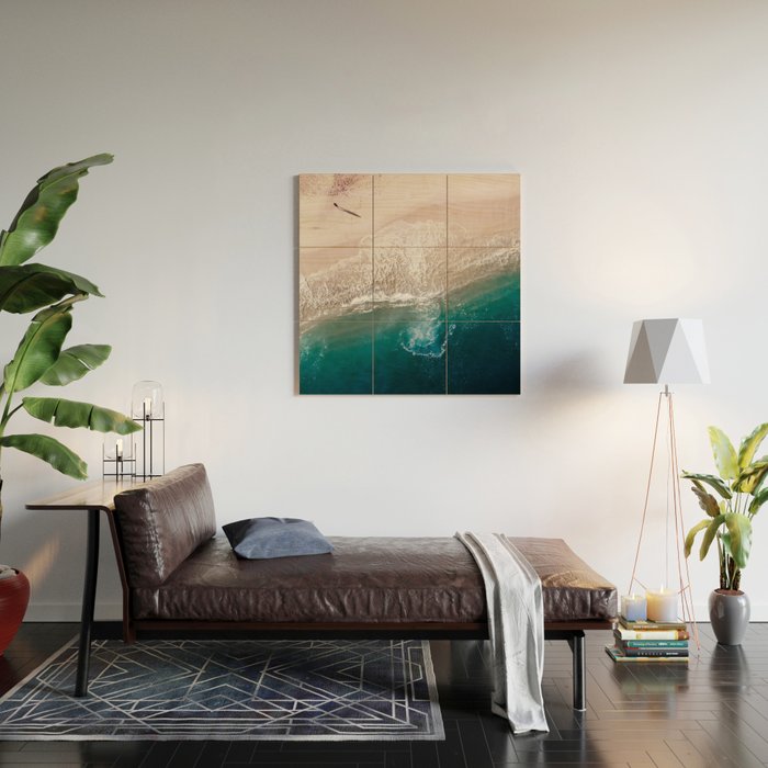 Ocean Walk V - Aerial Beach photography by Ingrid Beddoes Wood Wall Art Gallery Image 2