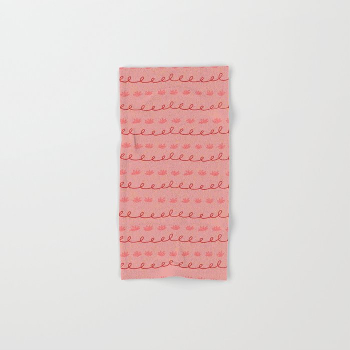Abstract Cookie Pattern Doodle in Red & Peach Pink Bath Towel Gallery Image 1
