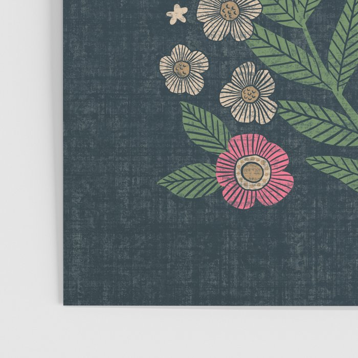 Heritage Wildflower Garden on Dark Blue Poster Gallery Image 3