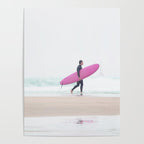 Surfing Beach Vibes - Pink Surf Board - Ocean Print - Sea Travel photography by Ingrid Beddoes Poster Gallery Image 4