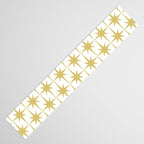 Midcentury Modern Atomic Starburst Pattern in Retro Gold and White Table Runner Gallery Image 3