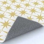 Midcentury Modern Atomic Starburst Pattern in Retro Gold and White Rug Gallery Image 4