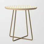 Midcentury Modern Atomic Starburst Pattern in Retro Gold and White Side Table Gallery Image 1
