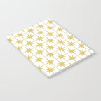 Midcentury Modern Atomic Starburst Pattern in Retro Gold and White Notebook Gallery Image 2