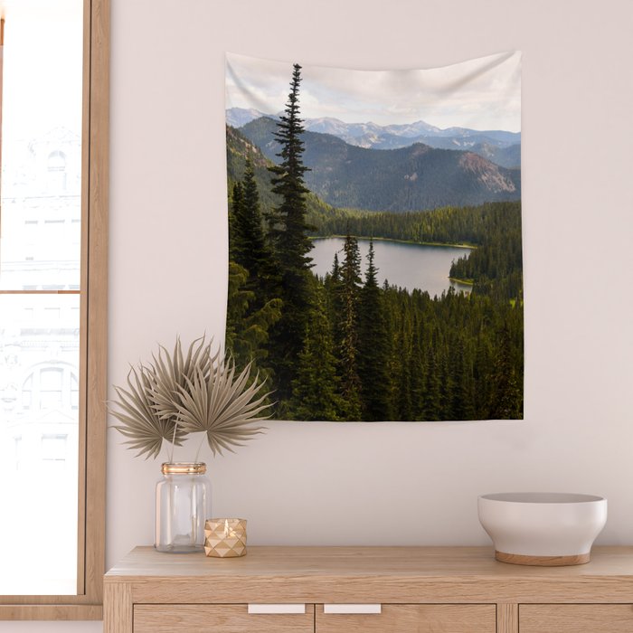 Mount Rainier Alpine Lake Wall Tapestry Gallery Image 2