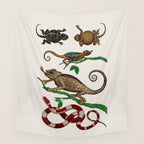 Albertus Seba Iguana And Snakes Wall Tapestry Gallery Image 4