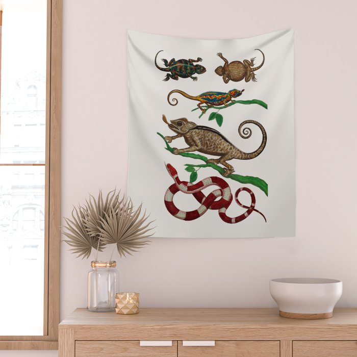 Albertus Seba Iguana And Snakes Wall Tapestry Gallery Image 2