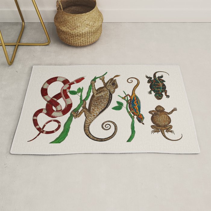 Albertus Seba Iguana And Snakes Rug Gallery Image 1
