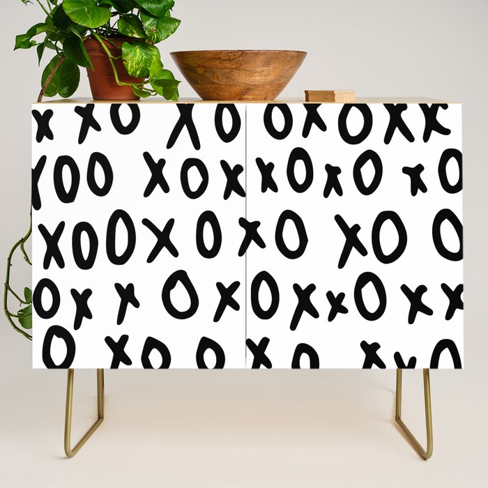 Hugs and Kisses in White and Black Credenza Gallery Image 1