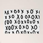 Hugs and Kisses in White and Black Welcome Mat Gallery Image 1