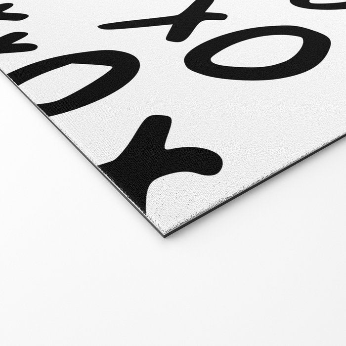 Hugs and Kisses in White and Black Welcome Mat Gallery Image 2