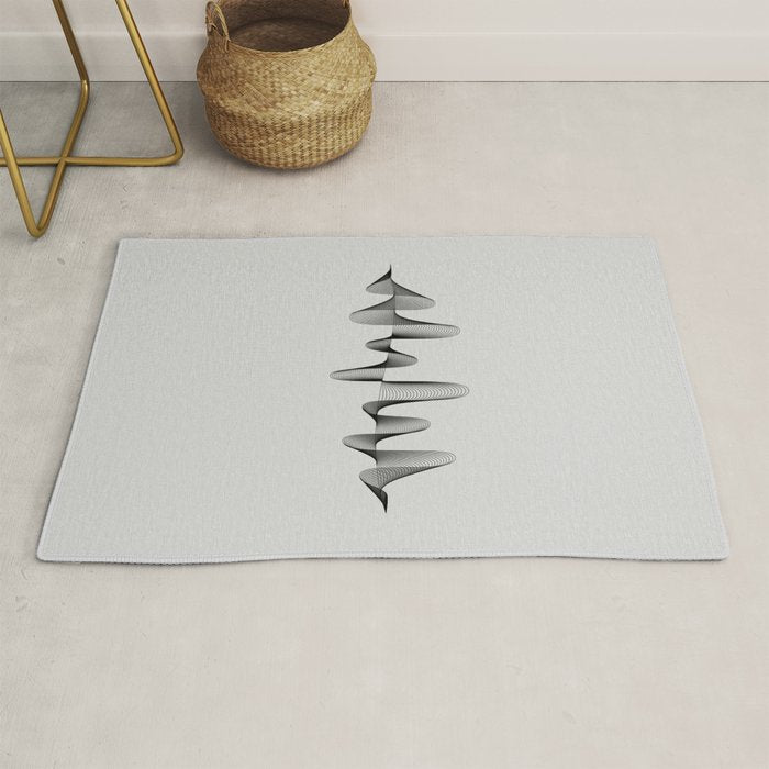 Abstract 80s Soundwave Art Music Audio black and white Musical design home wall bedroom decor Art Pr Rug Gallery Image 1