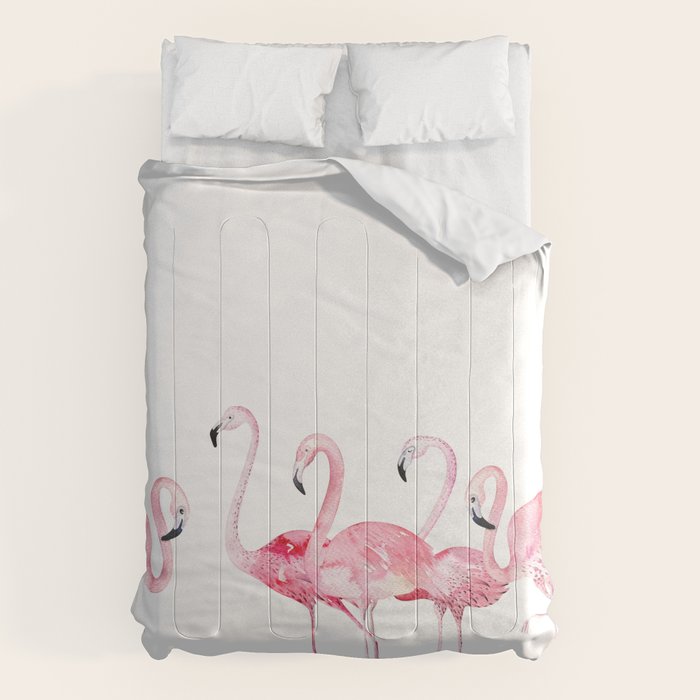 Flamingo Farm- Tropical Animal Bird World Comforter Gallery Image 1