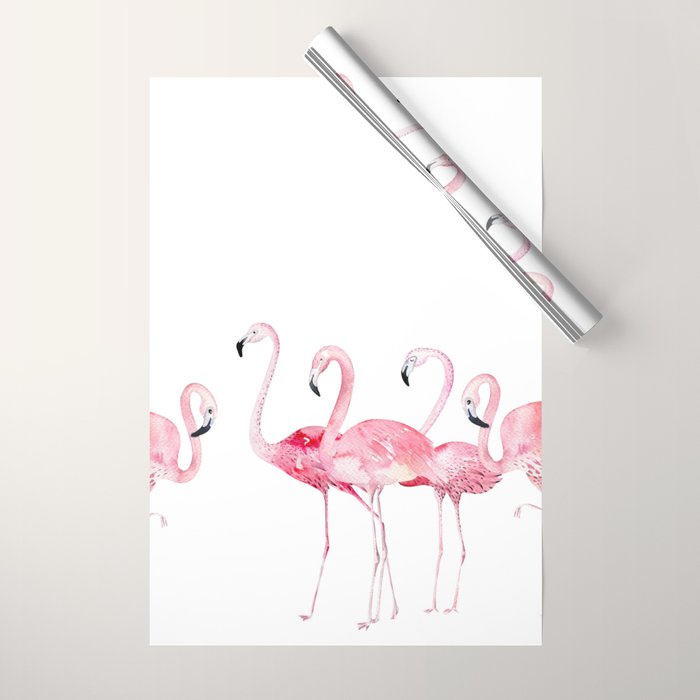 Flamingo Farm- Tropical Animal Bird World Wrapping Paper Gallery Image 1