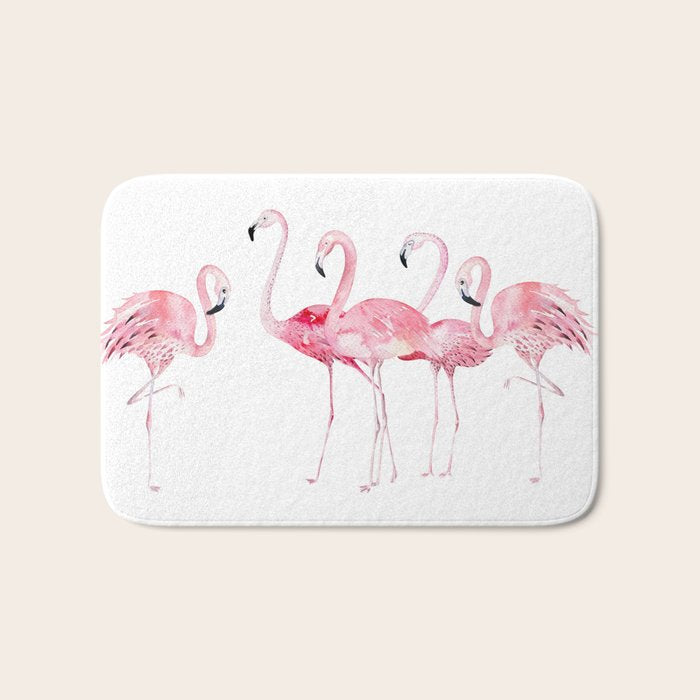 Flamingo Farm- Tropical Animal Bird World Bath Mat Gallery Image 1