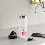 Flamingo Farm- Tropical Animal Bird World Water Bottle Gallery Image 4