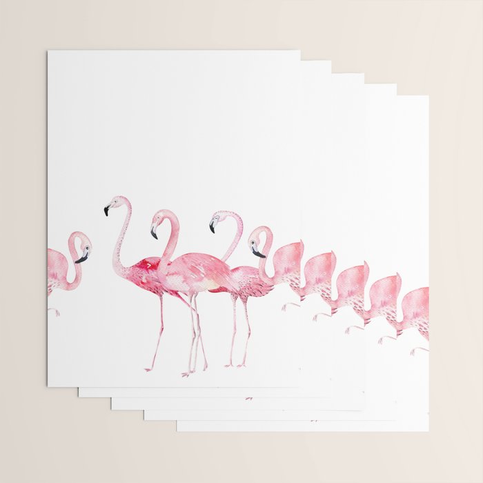 Flamingo Farm- Tropical Animal Bird World Wrapping Paper Gallery Image 3