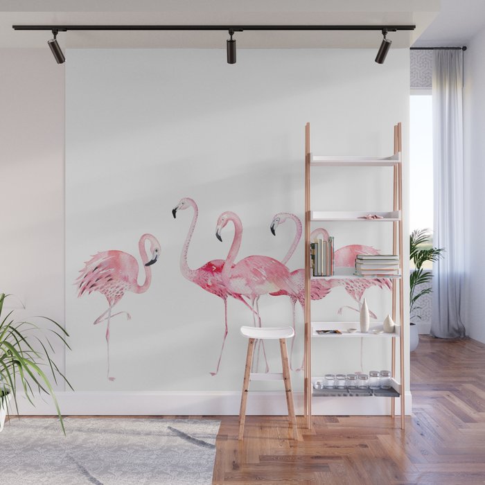 Flamingo Farm- Tropical Animal Bird World Wall Mural Gallery Image 1