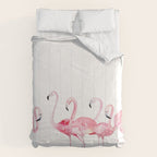 Flamingo Farm- Tropical Animal Bird World Comforter Gallery Image 6