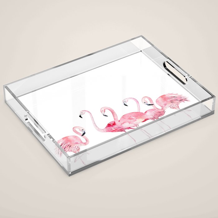 Flamingo Farm- Tropical Animal Bird World Acrylic Tray Gallery Image 1