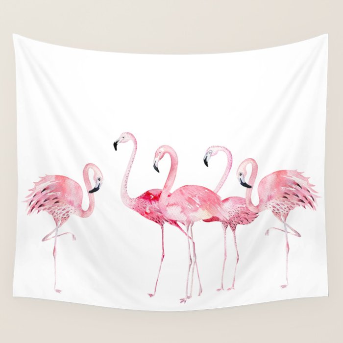 Flamingo Farm- Tropical Animal Bird World Wall Tapestry Gallery Image 4
